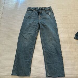 Everlane Way High Jean 28 Regular. Raw hem. Straight fit